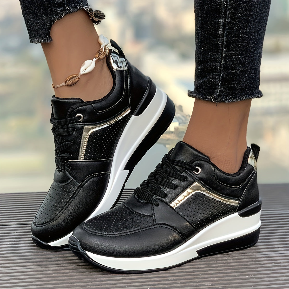 Salomea | Wygodne sneakersy na koturnie