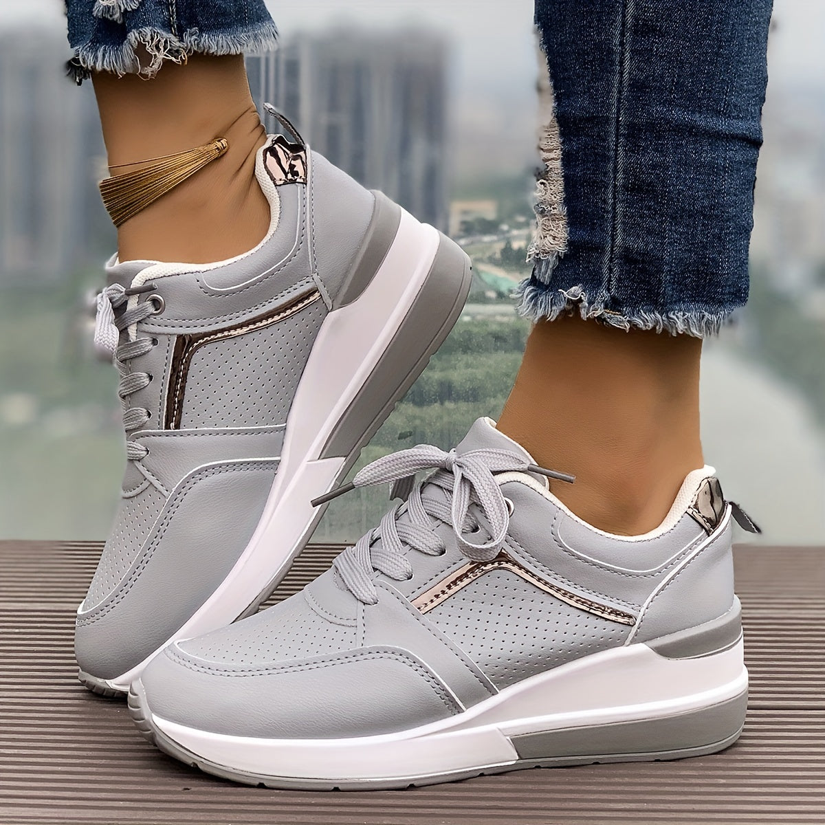 Salomea | Wygodne sneakersy na koturnie