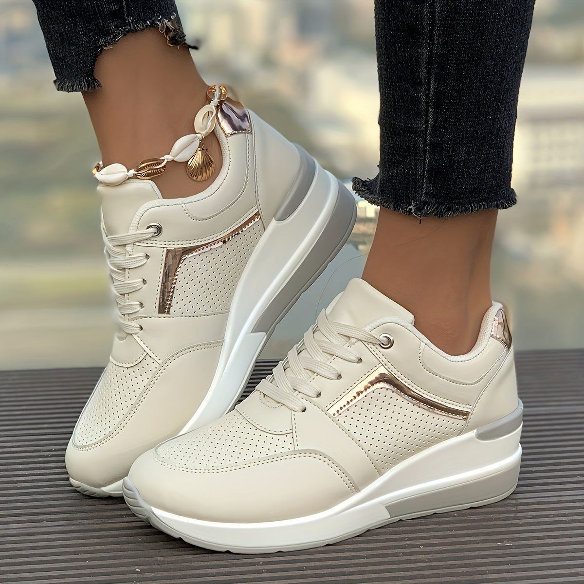 Salomea | Wygodne sneakersy na koturnie