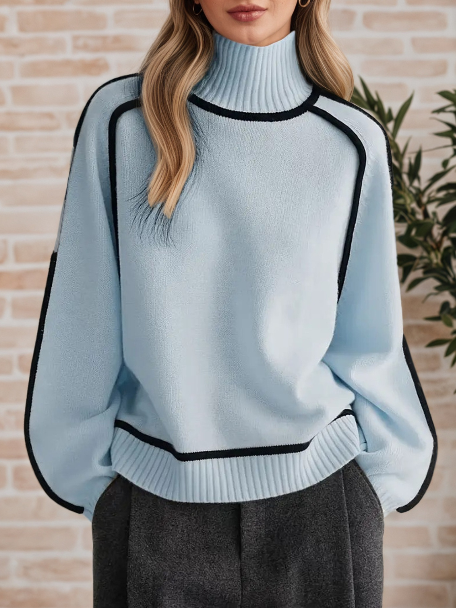 Dobromiła | Elegancki sweter z wysokim kołnierzem