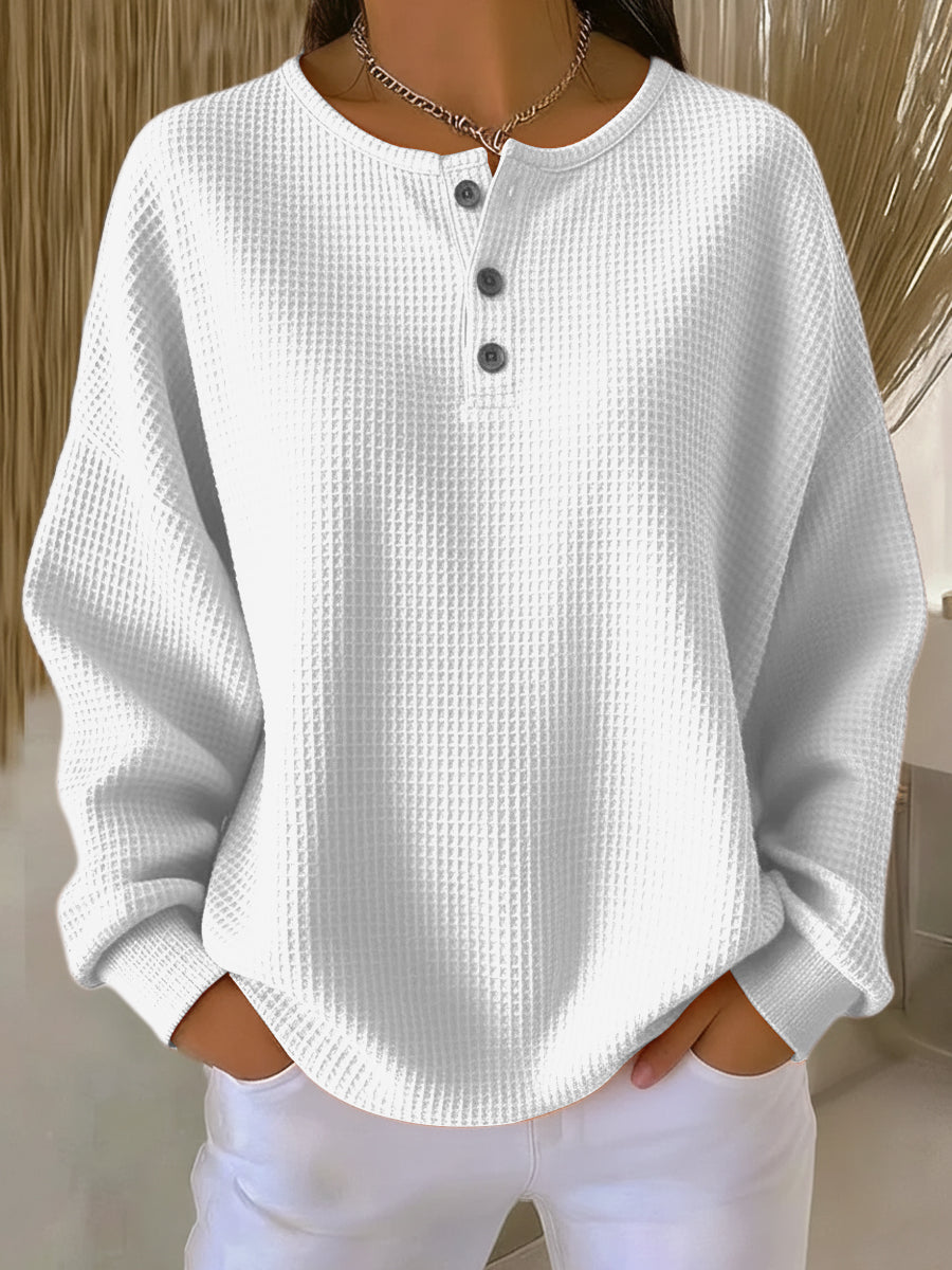 Izabela | Przytulna waflowa bluza henley