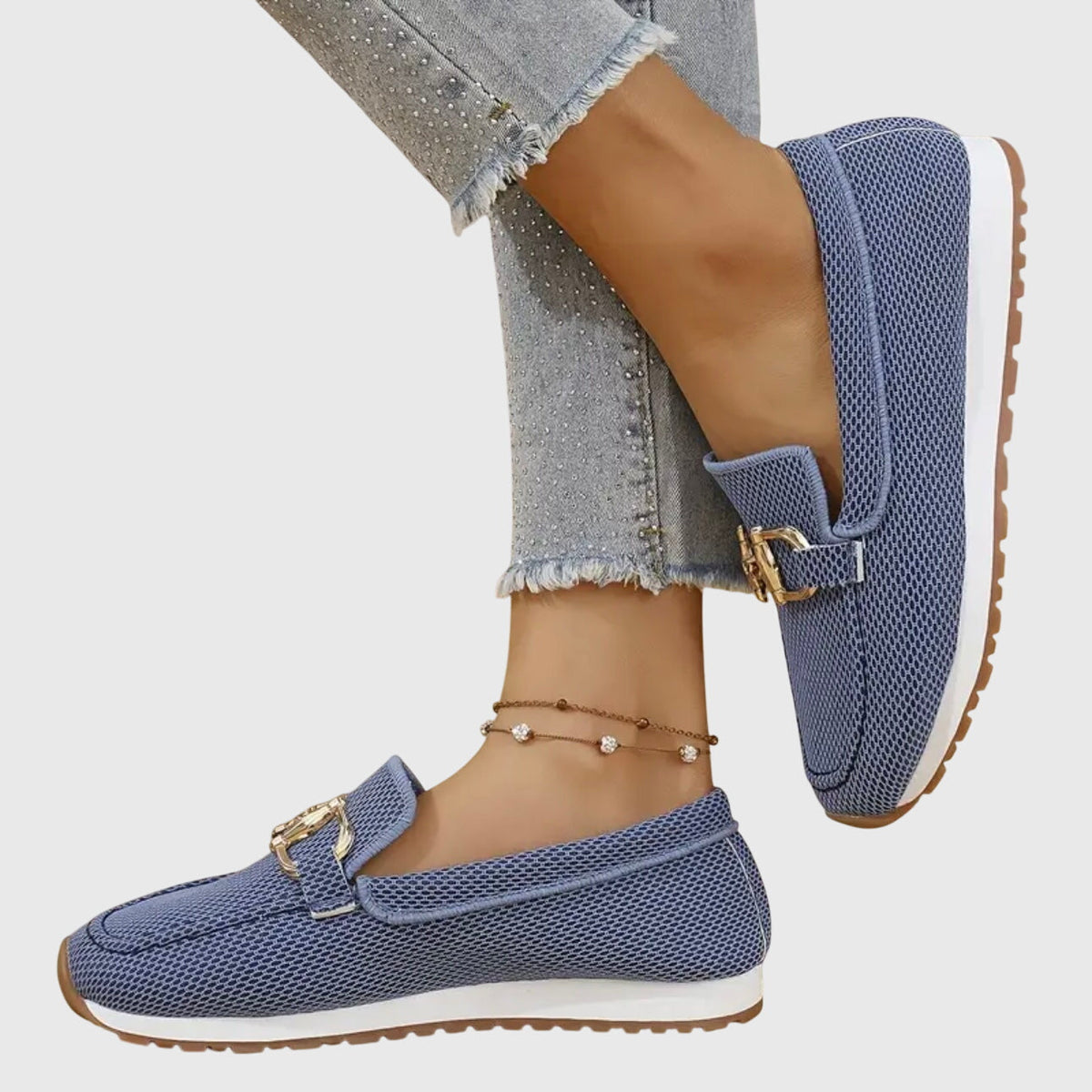 Emma | Wygodne mokasyny-sneakersy ze złotym detalem