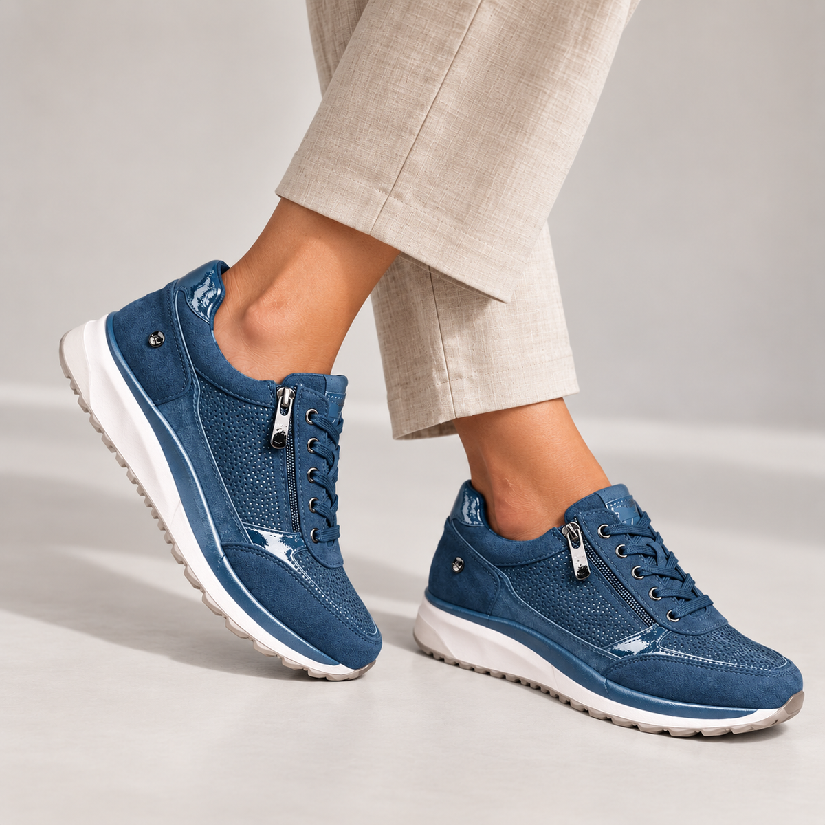 Eryka | Eleganckie sneakersy na zamek