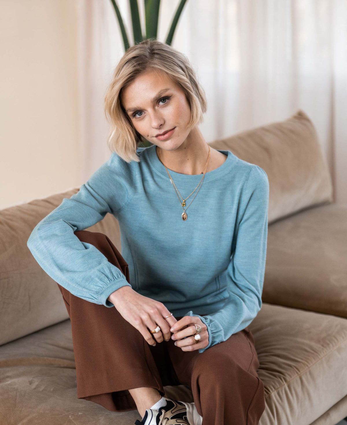 Inez | Sweter z okrągłym dekoltem