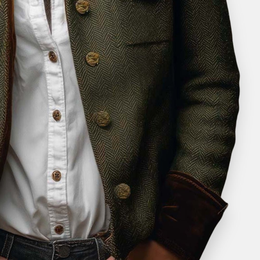 Dobrawa | Żakiet w stylu tweed z aksamitnymi detalami