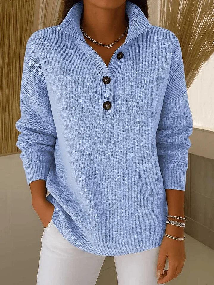 Beata | Sweter polo z dekoltem w serek