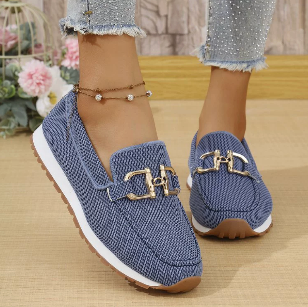 Emma | Wygodne mokasyny-sneakersy ze złotym detalem