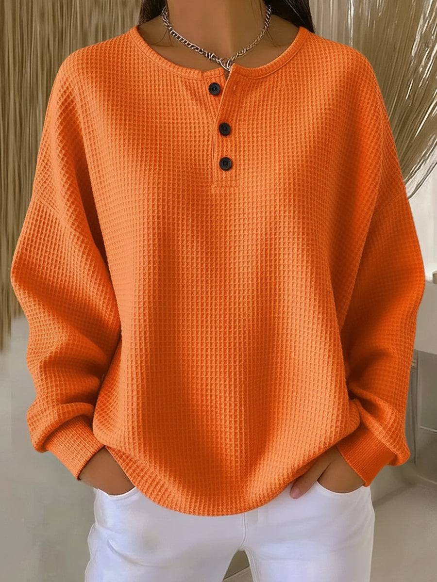 Izabela | Przytulna waflowa bluza henley