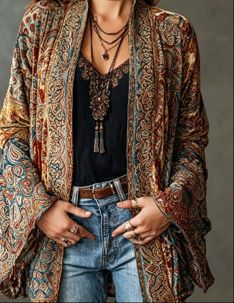 Erna | Kardigan boho z haftem