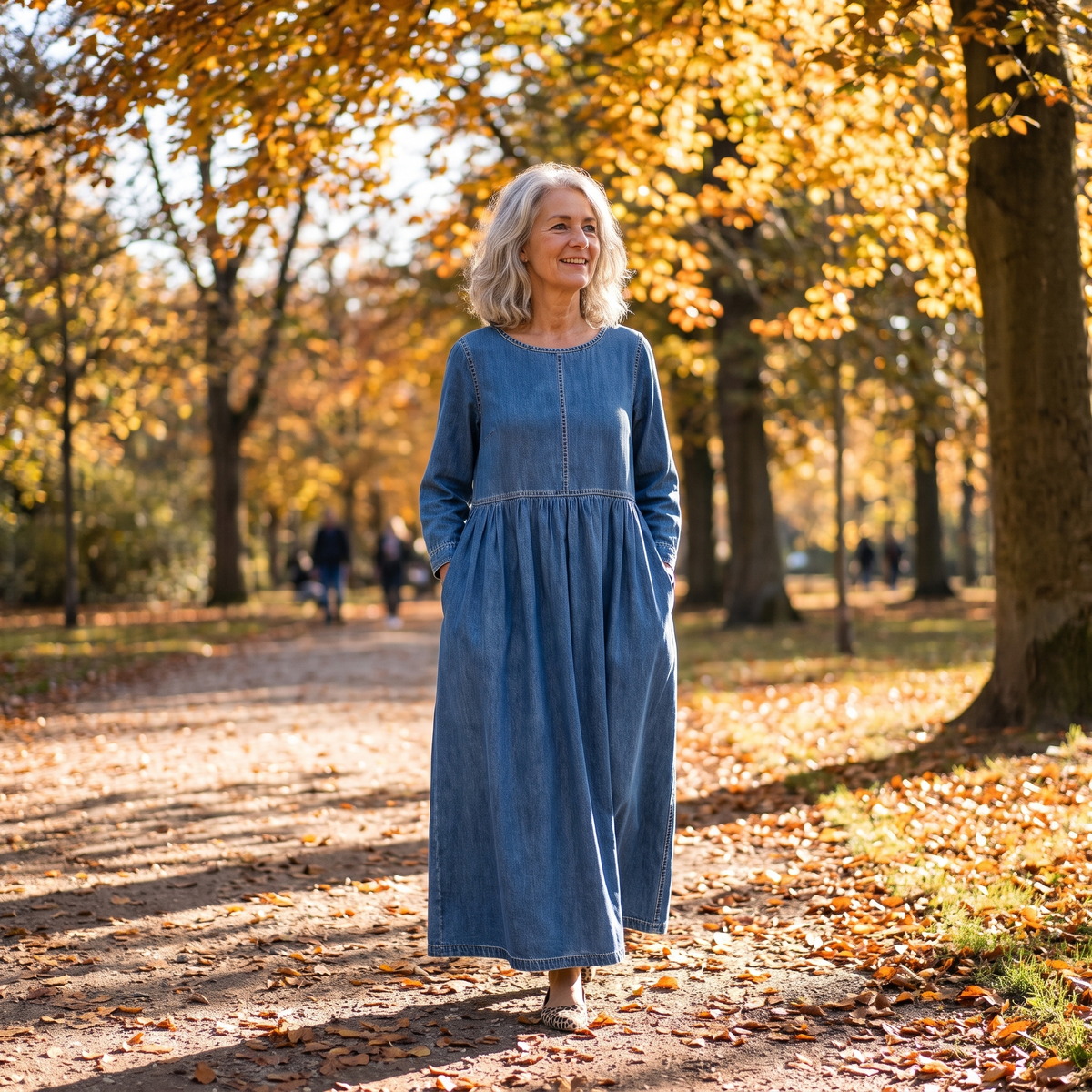 Hela | Długa luźna sukienka w stylu denim